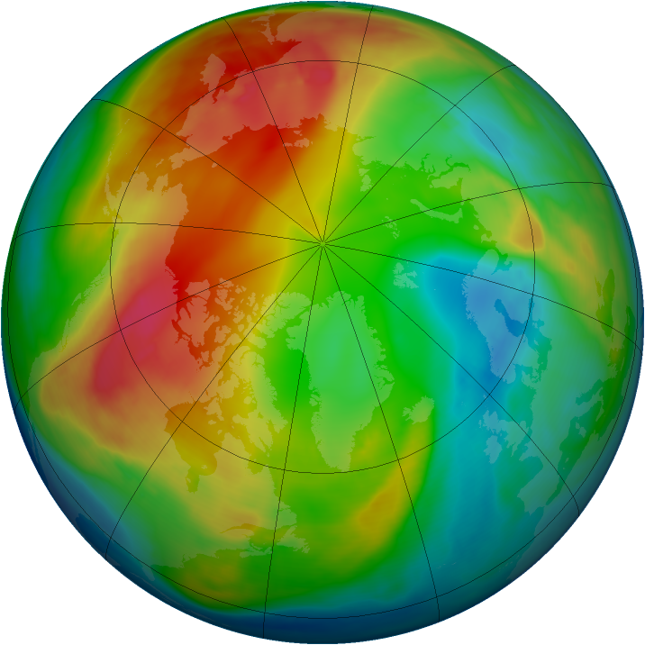 Arctic ozone map for 28 January 2008